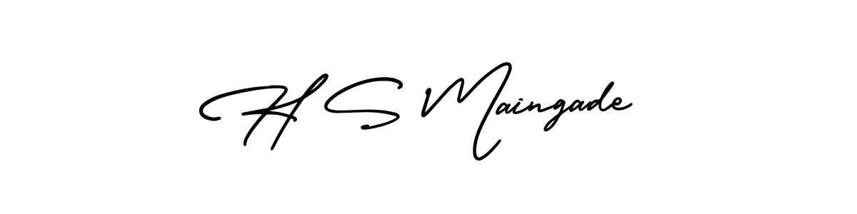 Create a beautiful signature design for name H S Maingade. With this signature (AmerikaSignatureDemo-Regular) fonts, you can make a handwritten signature for free. H S Maingade signature style 3 images and pictures png