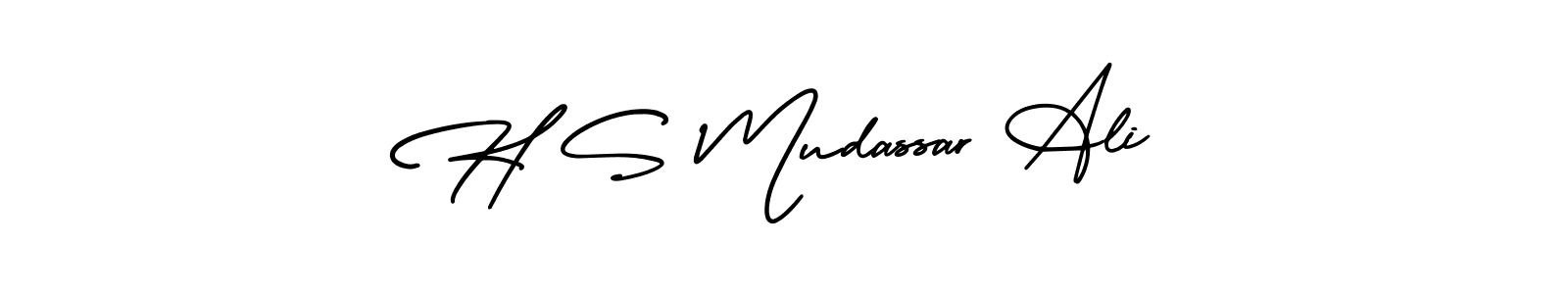 Use a signature maker to create a handwritten signature online. With this signature software, you can design (AmerikaSignatureDemo-Regular) your own signature for name H S Mudassar Ali. H S Mudassar Ali signature style 3 images and pictures png