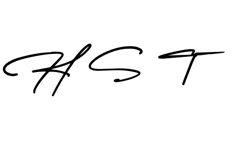 How to make H S T name signature. Use AmerikaSignatureDemo-Regular style for creating short signs online. This is the latest handwritten sign. H S T signature style 3 images and pictures png