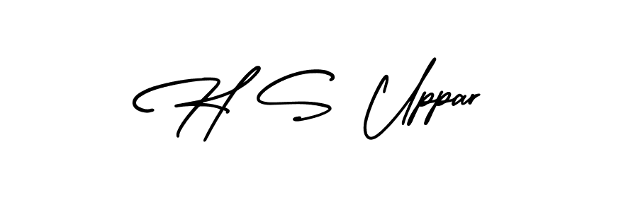 How to make H S Uppar name signature. Use AmerikaSignatureDemo-Regular style for creating short signs online. This is the latest handwritten sign. H S Uppar signature style 3 images and pictures png
