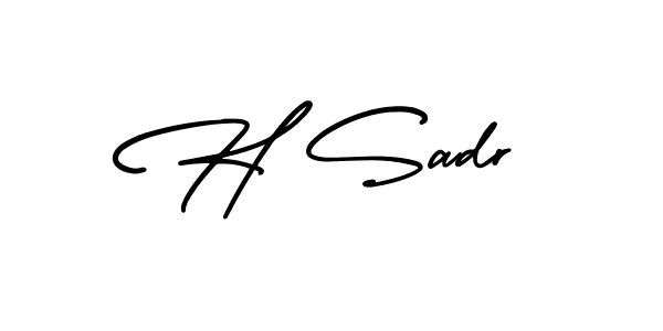 Design your own signature with our free online signature maker. With this signature software, you can create a handwritten (AmerikaSignatureDemo-Regular) signature for name H Sadr. H Sadr signature style 3 images and pictures png