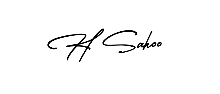 H Sahoo stylish signature style. Best Handwritten Sign (AmerikaSignatureDemo-Regular) for my name. Handwritten Signature Collection Ideas for my name H Sahoo. H Sahoo signature style 3 images and pictures png