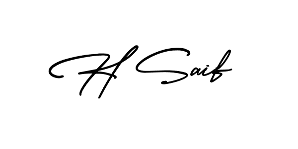 You should practise on your own different ways (AmerikaSignatureDemo-Regular) to write your name (H Saif) in signature. don't let someone else do it for you. H Saif signature style 3 images and pictures png