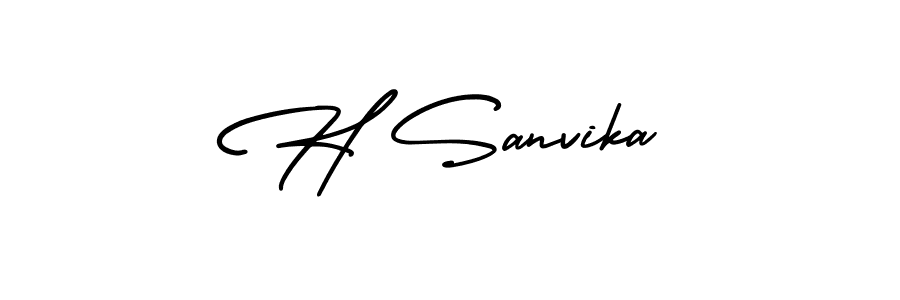 How to make H Sanvika signature? AmerikaSignatureDemo-Regular is a professional autograph style. Create handwritten signature for H Sanvika name. H Sanvika signature style 3 images and pictures png