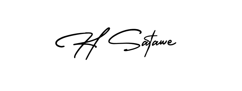 H Satawe stylish signature style. Best Handwritten Sign (AmerikaSignatureDemo-Regular) for my name. Handwritten Signature Collection Ideas for my name H Satawe. H Satawe signature style 3 images and pictures png