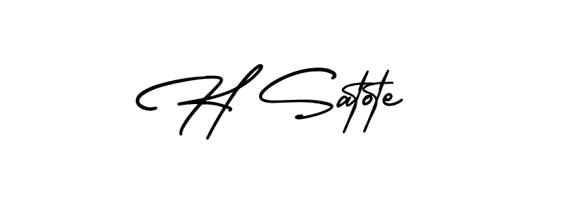 H Satote stylish signature style. Best Handwritten Sign (AmerikaSignatureDemo-Regular) for my name. Handwritten Signature Collection Ideas for my name H Satote. H Satote signature style 3 images and pictures png