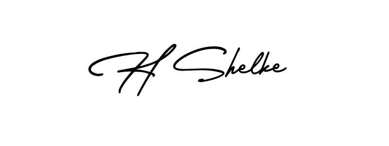 Make a beautiful signature design for name H Shelke. With this signature (AmerikaSignatureDemo-Regular) style, you can create a handwritten signature for free. H Shelke signature style 3 images and pictures png