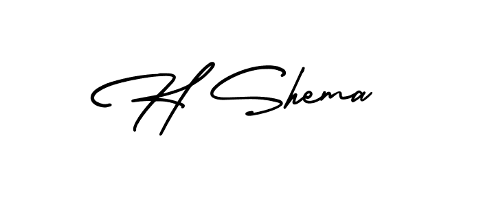 You should practise on your own different ways (AmerikaSignatureDemo-Regular) to write your name (H Shema) in signature. don't let someone else do it for you. H Shema signature style 3 images and pictures png
