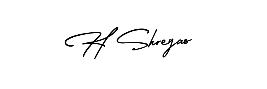 Best and Professional Signature Style for H Shreyas. AmerikaSignatureDemo-Regular Best Signature Style Collection. H Shreyas signature style 3 images and pictures png