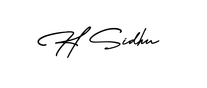 You should practise on your own different ways (AmerikaSignatureDemo-Regular) to write your name (H Sidhu) in signature. don't let someone else do it for you. H Sidhu signature style 3 images and pictures png