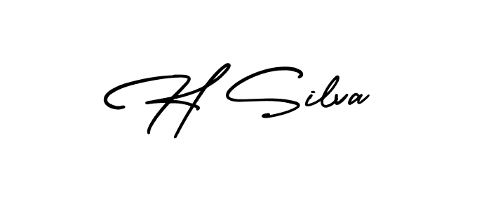 How to make H Silva name signature. Use AmerikaSignatureDemo-Regular style for creating short signs online. This is the latest handwritten sign. H Silva signature style 3 images and pictures png