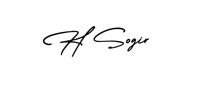 You should practise on your own different ways (AmerikaSignatureDemo-Regular) to write your name (H Sogir) in signature. don't let someone else do it for you. H Sogir signature style 3 images and pictures png