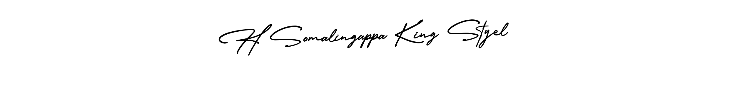 Use a signature maker to create a handwritten signature online. With this signature software, you can design (AmerikaSignatureDemo-Regular) your own signature for name H Somalingappa King Styel. H Somalingappa King Styel signature style 3 images and pictures png