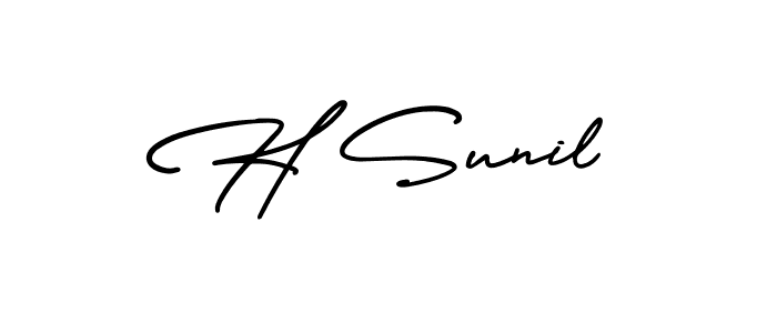 Design your own signature with our free online signature maker. With this signature software, you can create a handwritten (AmerikaSignatureDemo-Regular) signature for name H Sunil. H Sunil signature style 3 images and pictures png