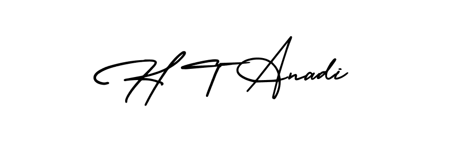 Create a beautiful signature design for name H T Anadi. With this signature (AmerikaSignatureDemo-Regular) fonts, you can make a handwritten signature for free. H T Anadi signature style 3 images and pictures png
