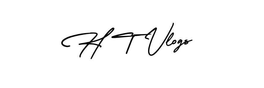 How to make H T Vlogs signature? AmerikaSignatureDemo-Regular is a professional autograph style. Create handwritten signature for H T Vlogs name. H T Vlogs signature style 3 images and pictures png