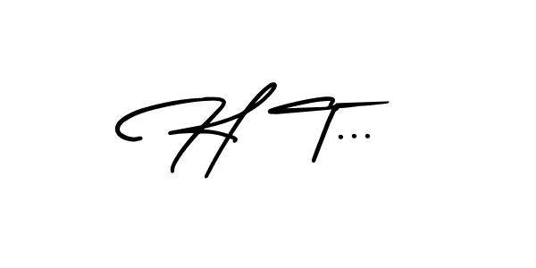 This is the best signature style for the H T... name. Also you like these signature font (AmerikaSignatureDemo-Regular). Mix name signature. H T... signature style 3 images and pictures png