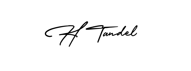 Also we have H Tandel name is the best signature style. Create professional handwritten signature collection using AmerikaSignatureDemo-Regular autograph style. H Tandel signature style 3 images and pictures png