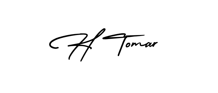 Use a signature maker to create a handwritten signature online. With this signature software, you can design (AmerikaSignatureDemo-Regular) your own signature for name H Tomar. H Tomar signature style 3 images and pictures png