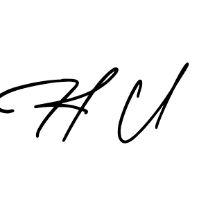 Similarly AmerikaSignatureDemo-Regular is the best handwritten signature design. Signature creator online .You can use it as an online autograph creator for name H U. H U signature style 3 images and pictures png