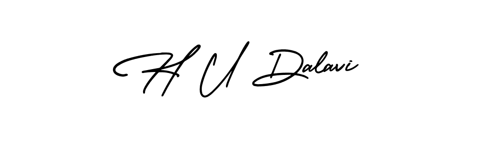 Make a beautiful signature design for name H U Dalavi. With this signature (AmerikaSignatureDemo-Regular) style, you can create a handwritten signature for free. H U Dalavi signature style 3 images and pictures png