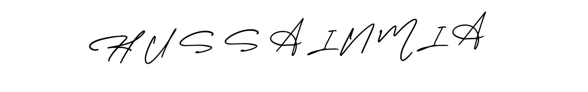 This is the best signature style for the H U S S A I N M I A name. Also you like these signature font (AmerikaSignatureDemo-Regular). Mix name signature. H U S S A I N M I A signature style 3 images and pictures png