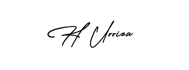 H Urriza stylish signature style. Best Handwritten Sign (AmerikaSignatureDemo-Regular) for my name. Handwritten Signature Collection Ideas for my name H Urriza. H Urriza signature style 3 images and pictures png