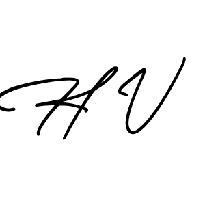 The best way (AmerikaSignatureDemo-Regular) to make a short signature is to pick only two or three words in your name. The name H V include a total of six letters. For converting this name. H V signature style 3 images and pictures png