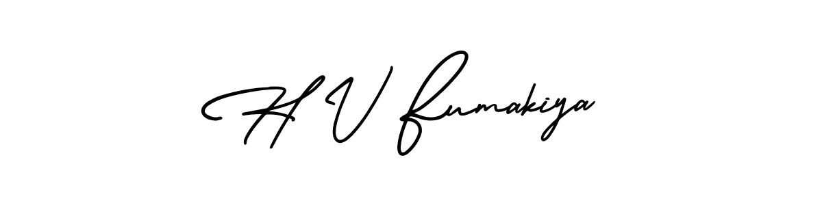 How to Draw H V Fumakiya signature style? AmerikaSignatureDemo-Regular is a latest design signature styles for name H V Fumakiya. H V Fumakiya signature style 3 images and pictures png