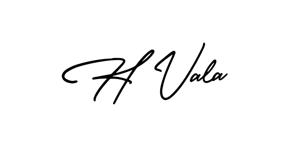 The best way (AmerikaSignatureDemo-Regular) to make a short signature is to pick only two or three words in your name. The name H Vala include a total of six letters. For converting this name. H Vala signature style 3 images and pictures png