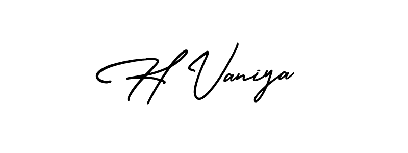 Also You can easily find your signature by using the search form. We will create H Vaniya name handwritten signature images for you free of cost using AmerikaSignatureDemo-Regular sign style. H Vaniya signature style 3 images and pictures png