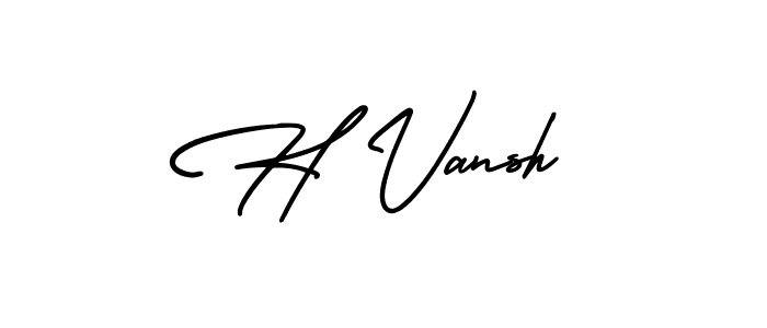 H Vansh stylish signature style. Best Handwritten Sign (AmerikaSignatureDemo-Regular) for my name. Handwritten Signature Collection Ideas for my name H Vansh. H Vansh signature style 3 images and pictures png