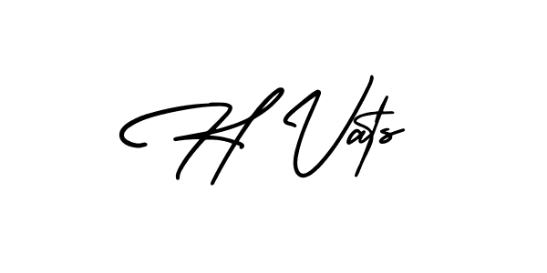 The best way (AmerikaSignatureDemo-Regular) to make a short signature is to pick only two or three words in your name. The name H Vats include a total of six letters. For converting this name. H Vats signature style 3 images and pictures png