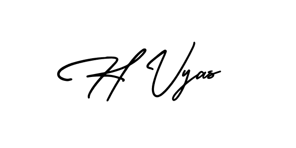 Create a beautiful signature design for name H Vyas. With this signature (AmerikaSignatureDemo-Regular) fonts, you can make a handwritten signature for free. H Vyas signature style 3 images and pictures png