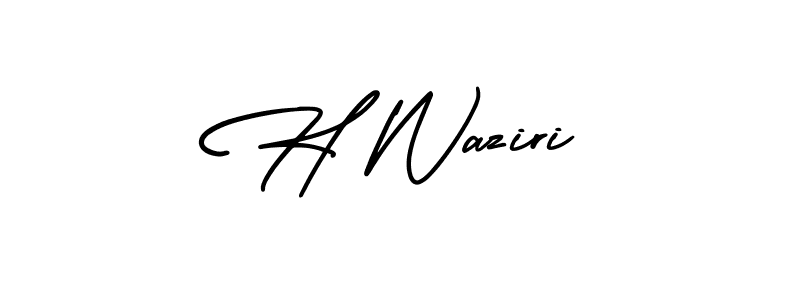 Create a beautiful signature design for name H Waziri. With this signature (AmerikaSignatureDemo-Regular) fonts, you can make a handwritten signature for free. H Waziri signature style 3 images and pictures png