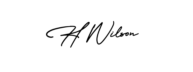 Create a beautiful signature design for name H Wilson. With this signature (AmerikaSignatureDemo-Regular) fonts, you can make a handwritten signature for free. H Wilson signature style 3 images and pictures png