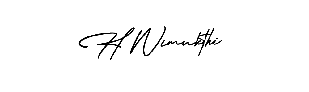 Similarly AmerikaSignatureDemo-Regular is the best handwritten signature design. Signature creator online .You can use it as an online autograph creator for name H Wimukthi. H Wimukthi signature style 3 images and pictures png