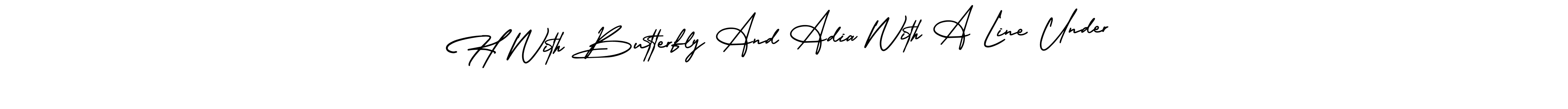 Create a beautiful signature design for name H With Butterfly And Adia With A Line Under. With this signature (AmerikaSignatureDemo-Regular) fonts, you can make a handwritten signature for free. H With Butterfly And Adia With A Line Under signature style 3 images and pictures png