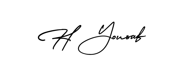 How to make H Yousaf signature? AmerikaSignatureDemo-Regular is a professional autograph style. Create handwritten signature for H Yousaf name. H Yousaf signature style 3 images and pictures png