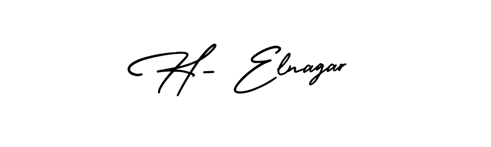 Similarly AmerikaSignatureDemo-Regular is the best handwritten signature design. Signature creator online .You can use it as an online autograph creator for name H- Elnagar. H- Elnagar signature style 3 images and pictures png