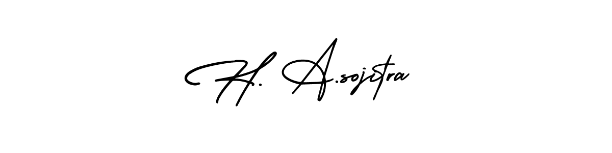 How to Draw H. A.sojitra signature style? AmerikaSignatureDemo-Regular is a latest design signature styles for name H. A.sojitra. H. A.sojitra signature style 3 images and pictures png