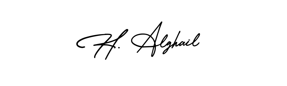 Design your own signature with our free online signature maker. With this signature software, you can create a handwritten (AmerikaSignatureDemo-Regular) signature for name H. Alghail. H. Alghail signature style 3 images and pictures png