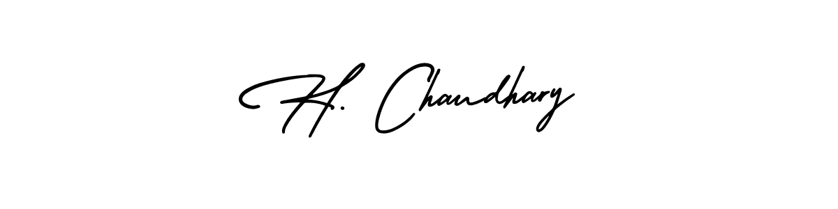 The best way (AmerikaSignatureDemo-Regular) to make a short signature is to pick only two or three words in your name. The name H. Chaudhary include a total of six letters. For converting this name. H. Chaudhary signature style 3 images and pictures png
