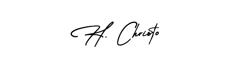 You should practise on your own different ways (AmerikaSignatureDemo-Regular) to write your name (H. Christo) in signature. don't let someone else do it for you. H. Christo signature style 3 images and pictures png