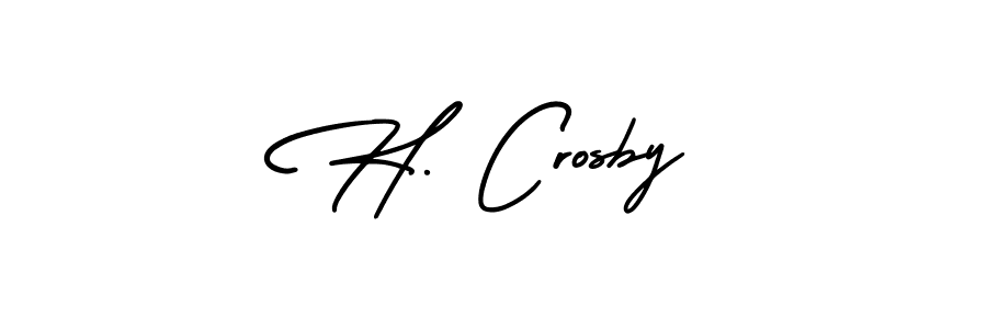 Use a signature maker to create a handwritten signature online. With this signature software, you can design (AmerikaSignatureDemo-Regular) your own signature for name H. Crosby. H. Crosby signature style 3 images and pictures png