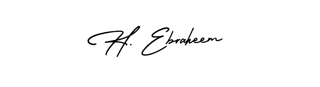 Create a beautiful signature design for name H. Ebraheem. With this signature (AmerikaSignatureDemo-Regular) fonts, you can make a handwritten signature for free. H. Ebraheem signature style 3 images and pictures png