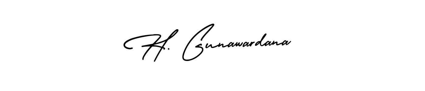 Also You can easily find your signature by using the search form. We will create H. Gunawardana name handwritten signature images for you free of cost using AmerikaSignatureDemo-Regular sign style. H. Gunawardana signature style 3 images and pictures png