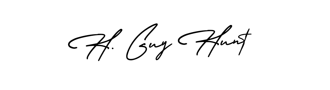 H. Guy Hunt stylish signature style. Best Handwritten Sign (AmerikaSignatureDemo-Regular) for my name. Handwritten Signature Collection Ideas for my name H. Guy Hunt. H. Guy Hunt signature style 3 images and pictures png