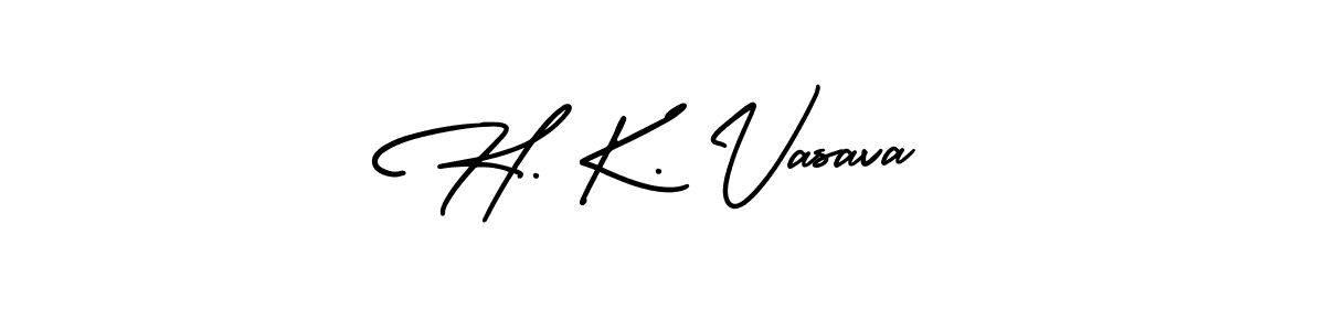 Create a beautiful signature design for name H. K. Vasava. With this signature (AmerikaSignatureDemo-Regular) fonts, you can make a handwritten signature for free. H. K. Vasava signature style 3 images and pictures png