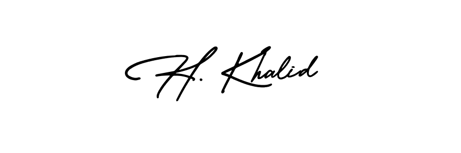 H. Khalid stylish signature style. Best Handwritten Sign (AmerikaSignatureDemo-Regular) for my name. Handwritten Signature Collection Ideas for my name H. Khalid. H. Khalid signature style 3 images and pictures png